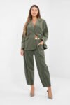 Pantaloni din catifea model 225094 Rue Paris